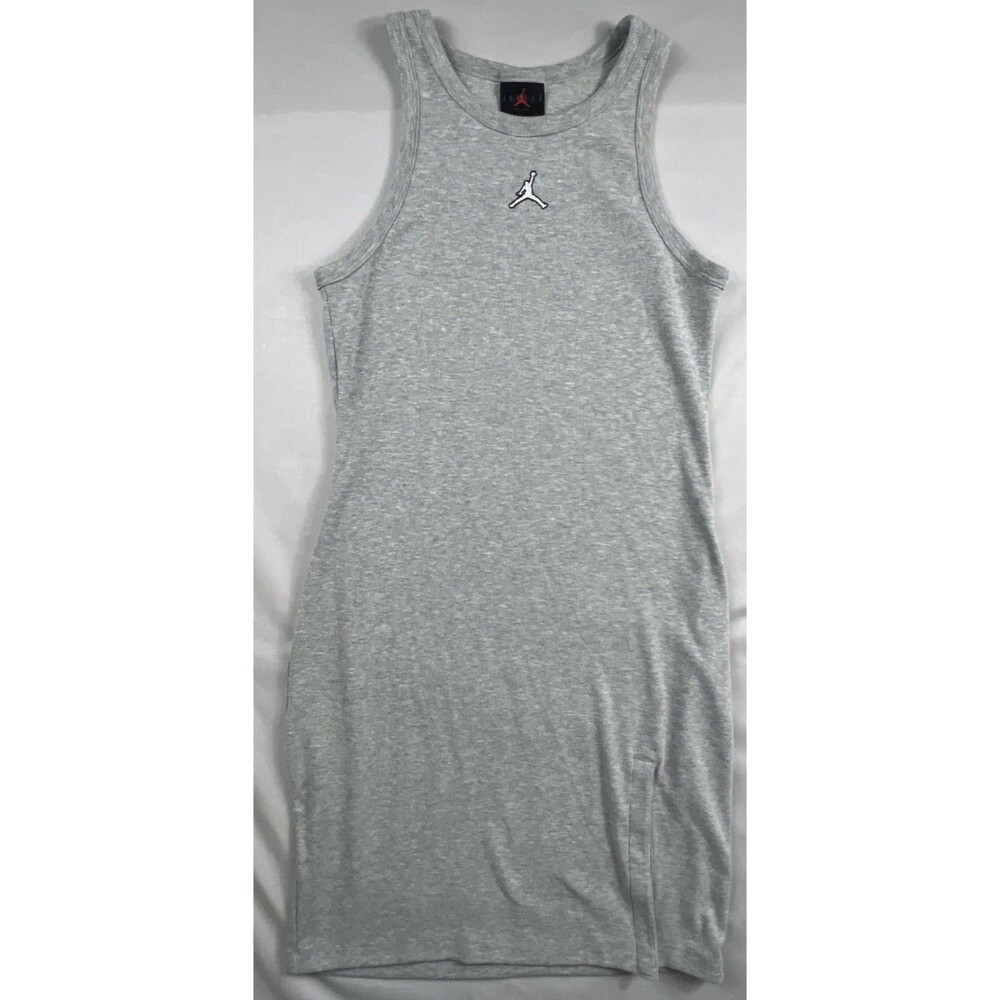 Nike Jordan Ribbed Tank Dress Gray Small
